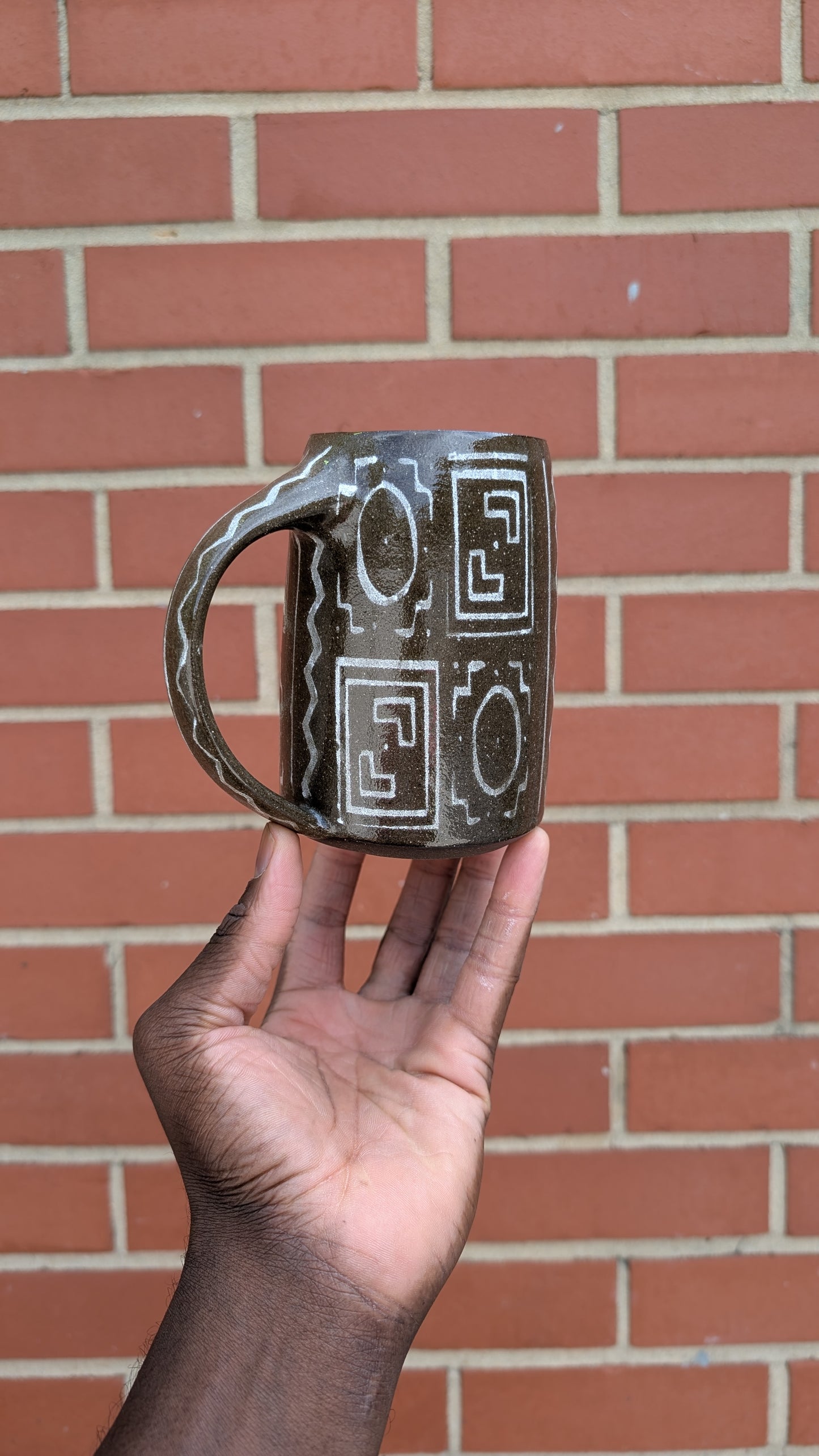 Large Underglaze Bogolan Mug