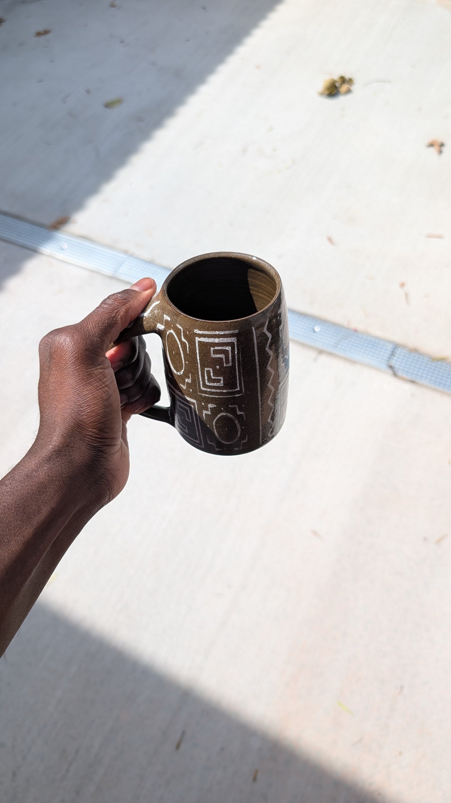 Large Underglaze Bogolan Mug