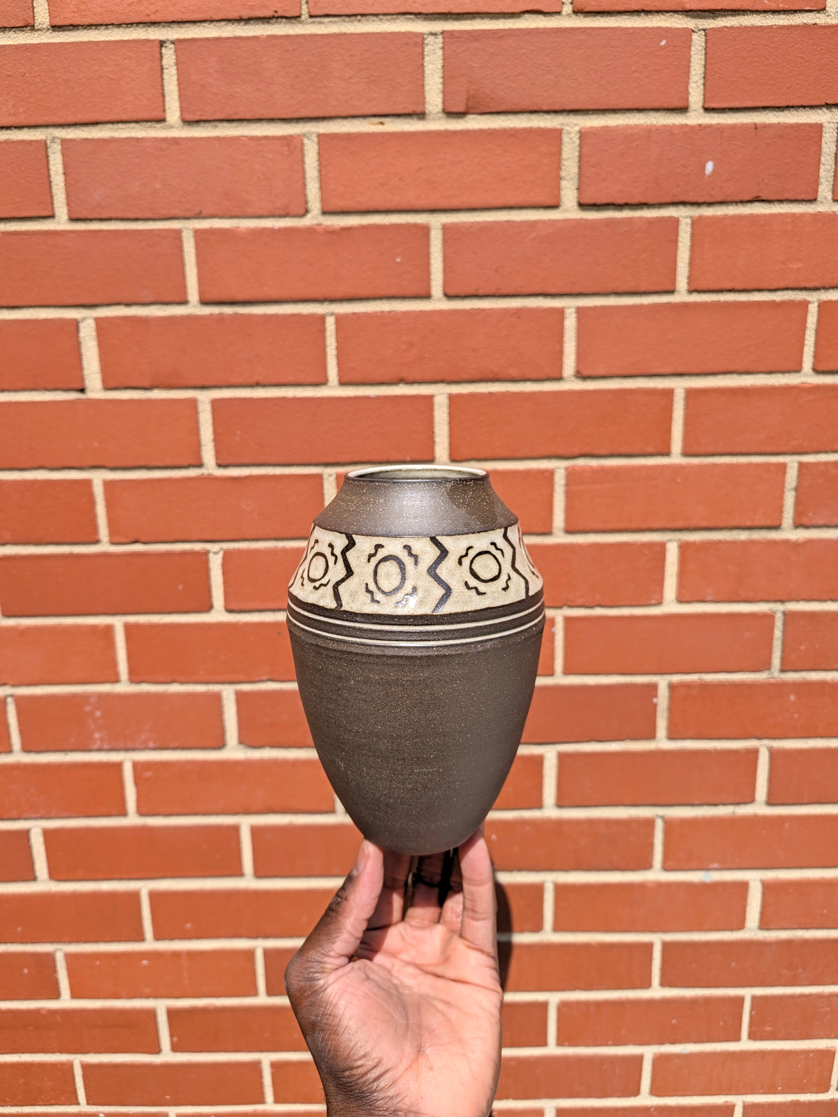 Bogolan Pattern Vase