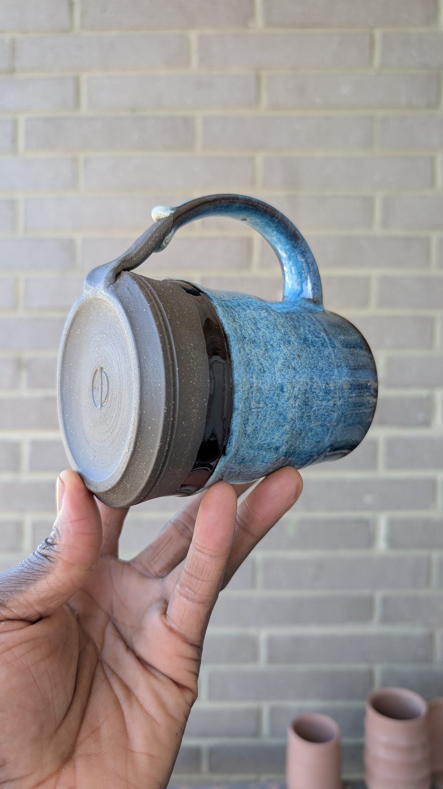 Large Blue Cascade Mug