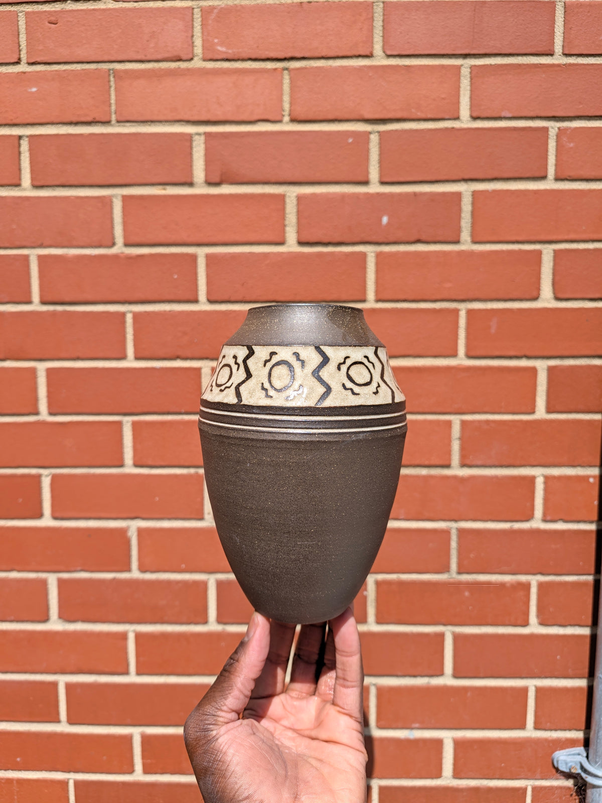 Bogolan Pattern Vase