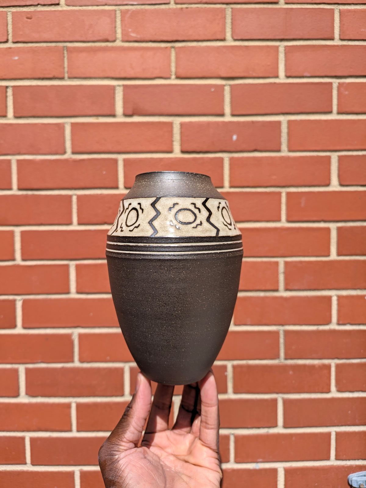 Bogolan Pattern Vase