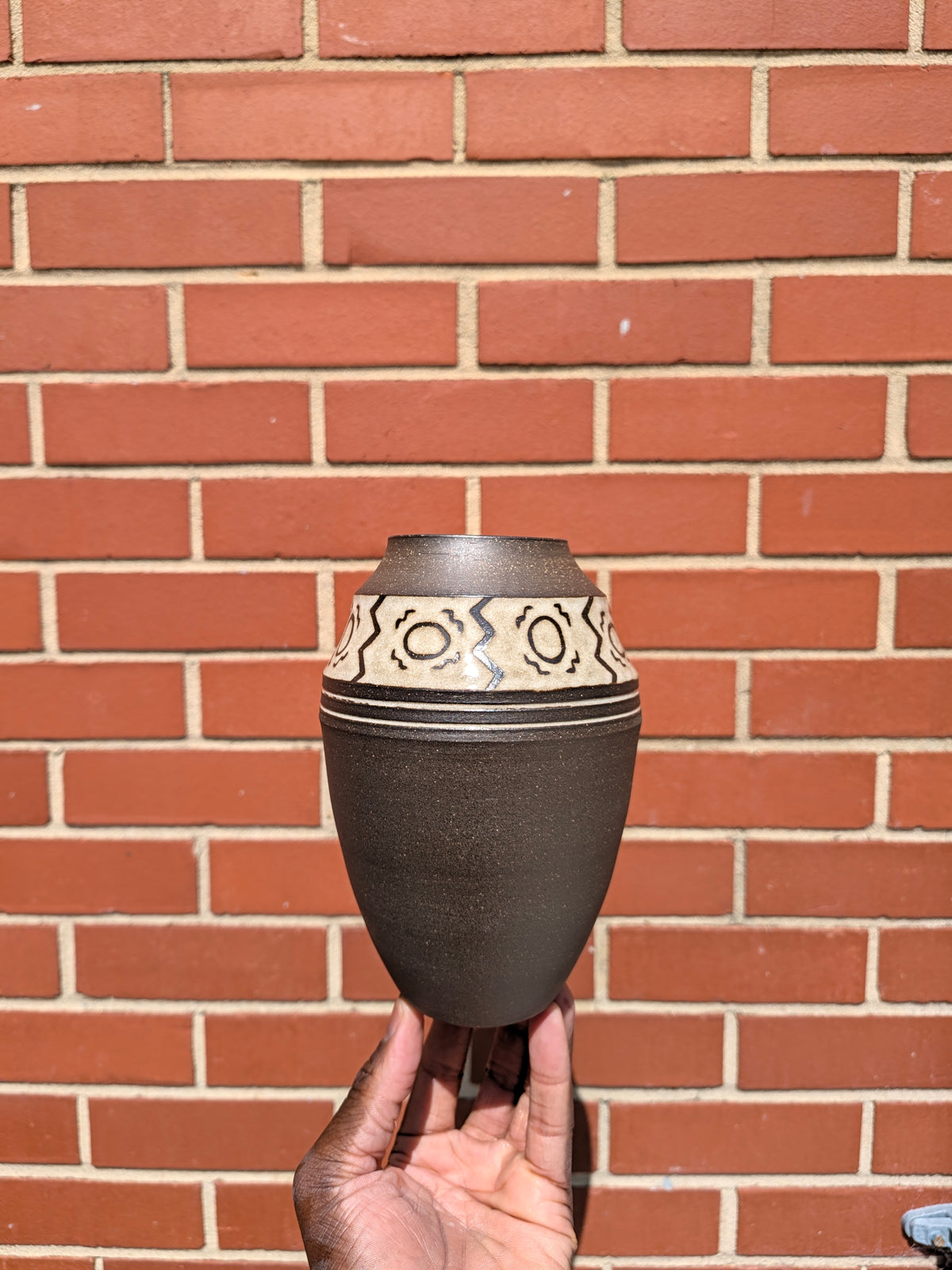 Bogolan Pattern Vase