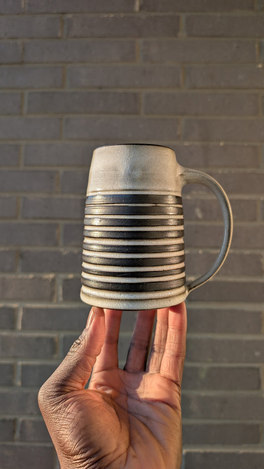 Large Black & White Stripes Mug