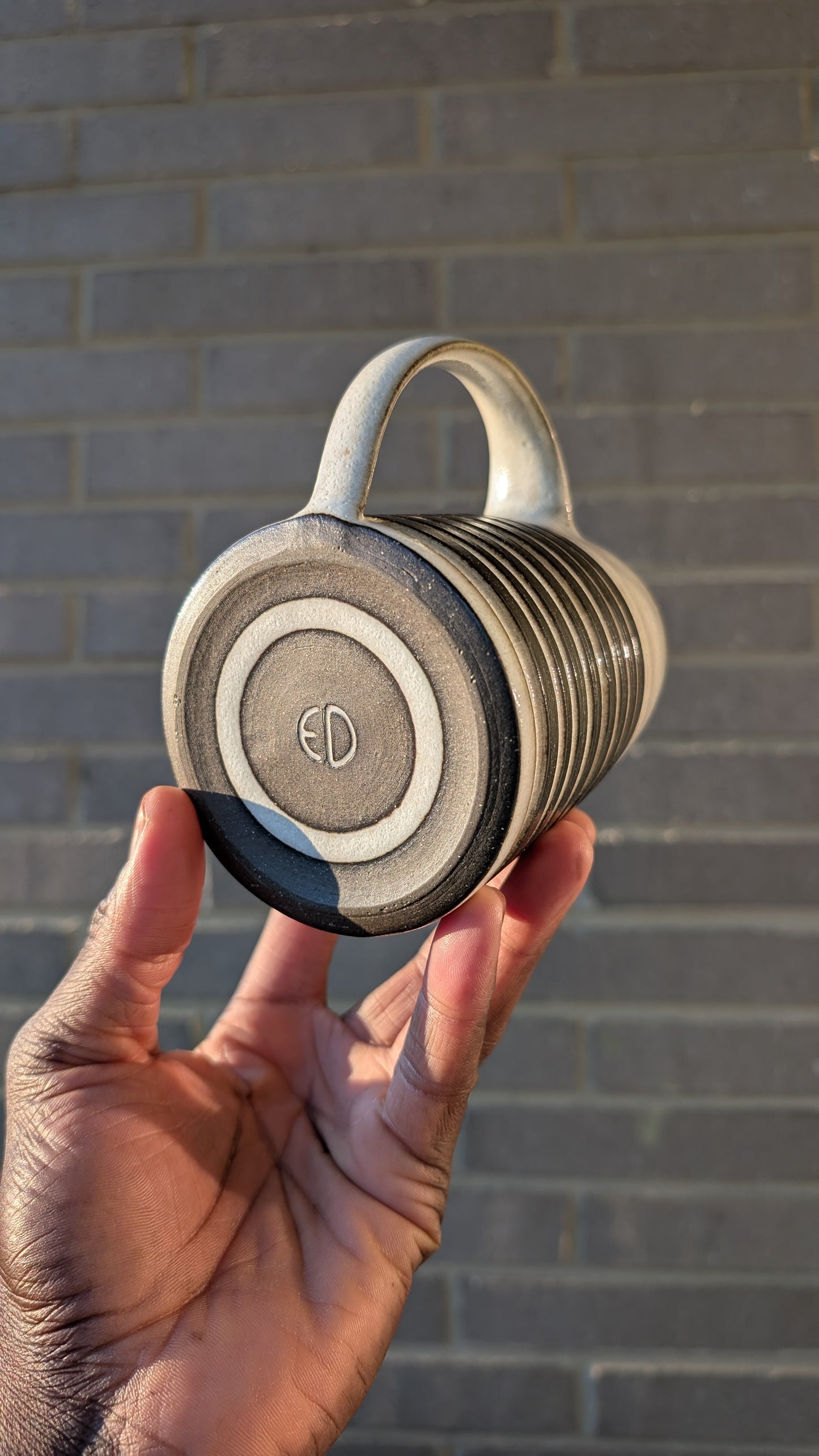 Large Black & White Stripes Mug