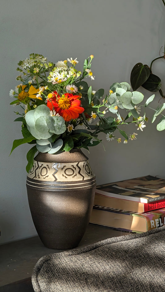 Bogolan Pattern Vase