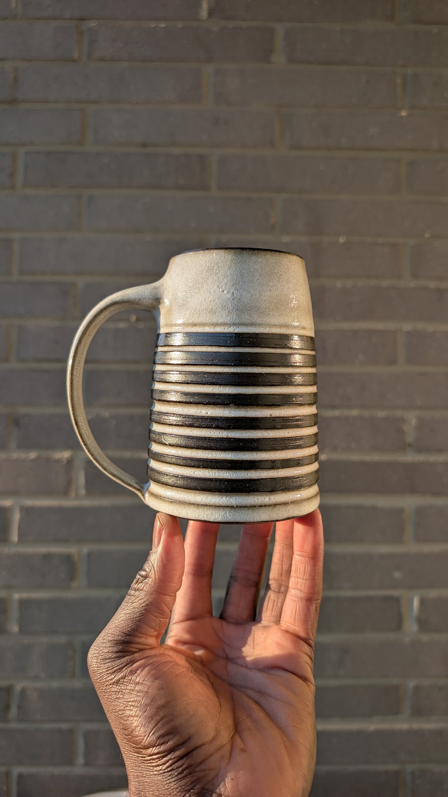 Large Black & White Stripes Mug