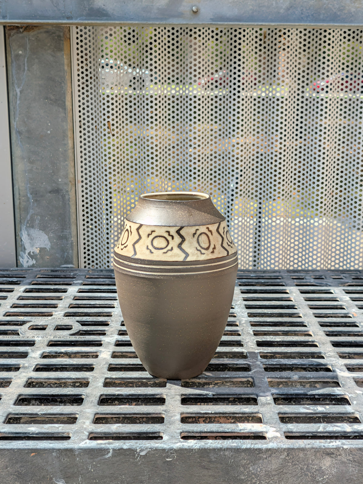 Bogolan Pattern Vase