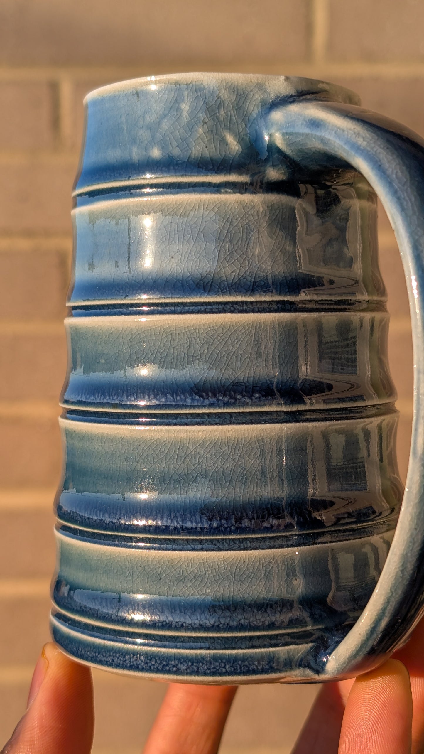 Large Wood Fired Blue Soft Ridges